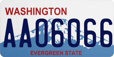 WA license plate AAO6066