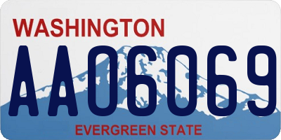 WA license plate AAO6069