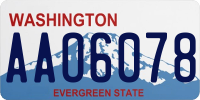 WA license plate AAO6078