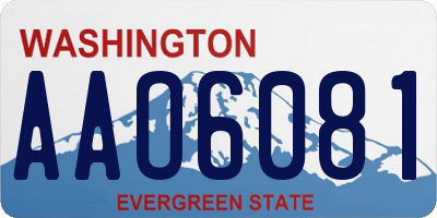 WA license plate AAO6081