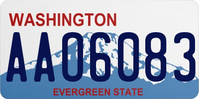 WA license plate AAO6083