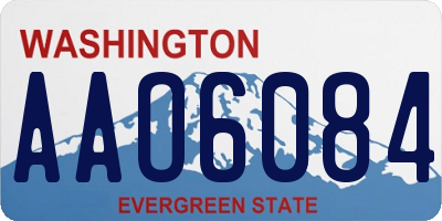 WA license plate AAO6084