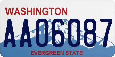 WA license plate AAO6087