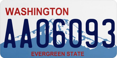 WA license plate AAO6093