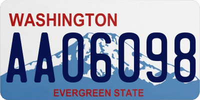 WA license plate AAO6098