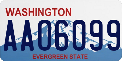 WA license plate AAO6099