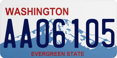 WA license plate AAO6105