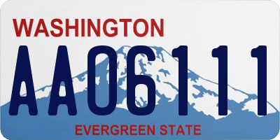 WA license plate AAO6111