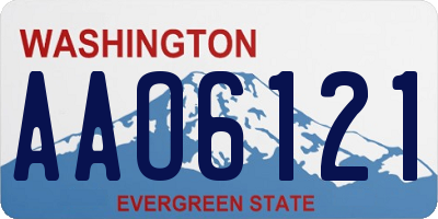 WA license plate AAO6121