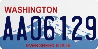 WA license plate AAO6129