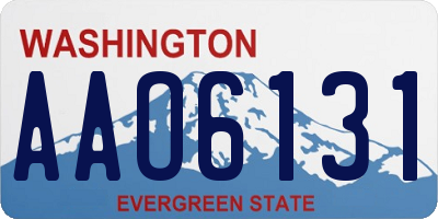 WA license plate AAO6131