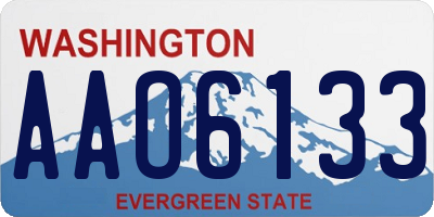 WA license plate AAO6133