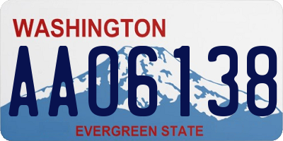 WA license plate AAO6138
