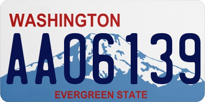 WA license plate AAO6139