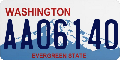 WA license plate AAO6140