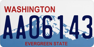 WA license plate AAO6143