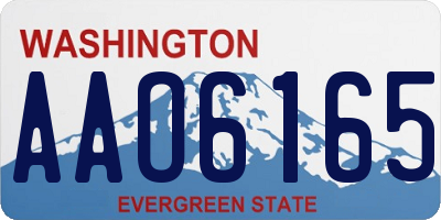 WA license plate AAO6165