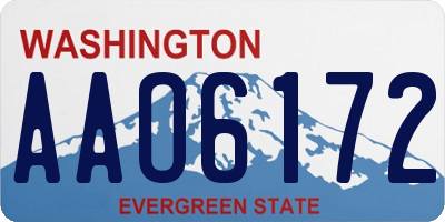 WA license plate AAO6172