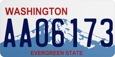WA license plate AAO6173