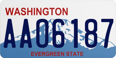 WA license plate AAO6187