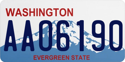 WA license plate AAO6190