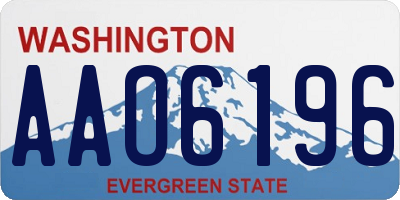WA license plate AAO6196