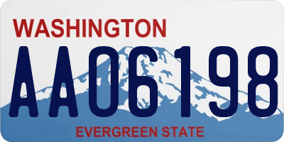 WA license plate AAO6198
