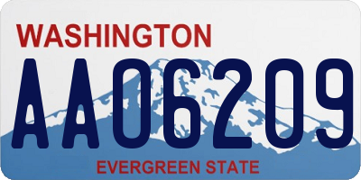 WA license plate AAO6209