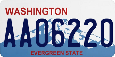 WA license plate AAO6220
