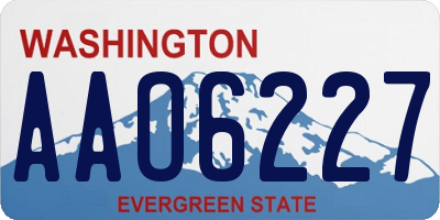 WA license plate AAO6227