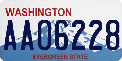 WA license plate AAO6228