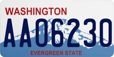 WA license plate AAO6230