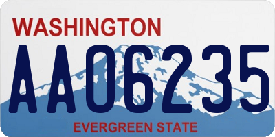 WA license plate AAO6235