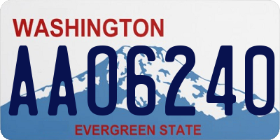 WA license plate AAO6240