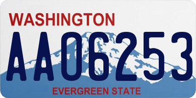 WA license plate AAO6253