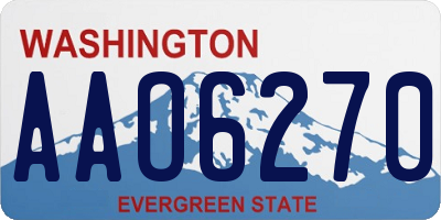 WA license plate AAO6270