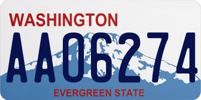 WA license plate AAO6274