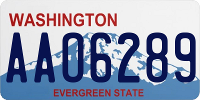 WA license plate AAO6289