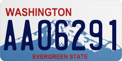 WA license plate AAO6291