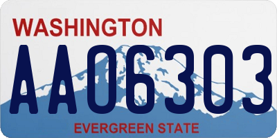 WA license plate AAO6303