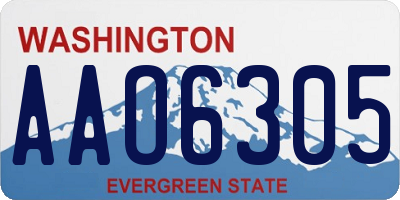 WA license plate AAO6305