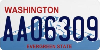 WA license plate AAO6309