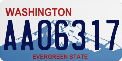 WA license plate AAO6317