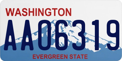 WA license plate AAO6319
