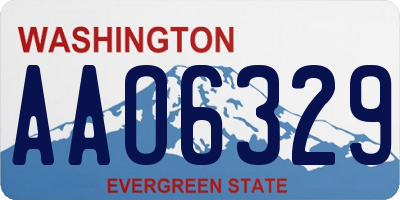 WA license plate AAO6329
