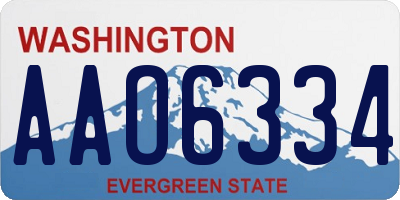 WA license plate AAO6334