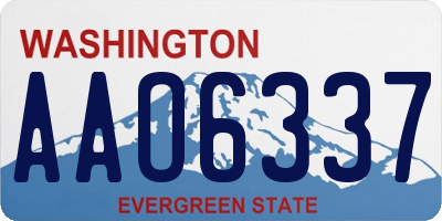 WA license plate AAO6337