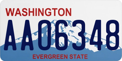 WA license plate AAO6348