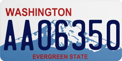 WA license plate AAO6350