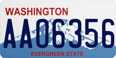 WA license plate AAO6356
